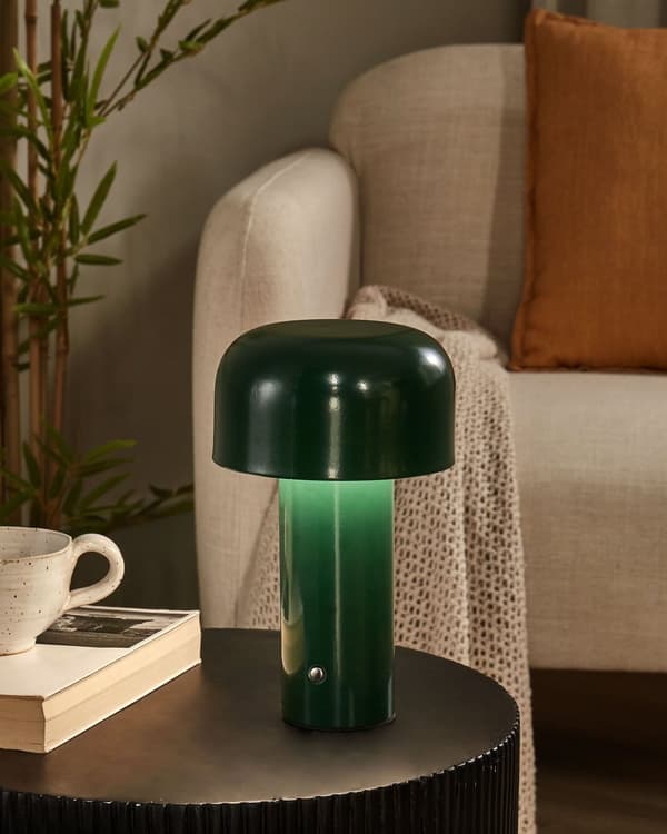 Trådløs bordlampe Grønn Metall 21 cm LED Oppladbar USB Justerbart lys Moderne design Utendørs- og innendørsbruk Bærbar lampe Belysning