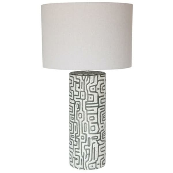 Bordslampa Home ESPRIT linne Keramik 42 X 42 X 73 cm Vit