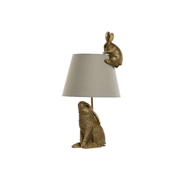 Bordslampa Home ESPRIT Beige Gyllene Harts 50 W 220 V 30 x 30 x 58 cm