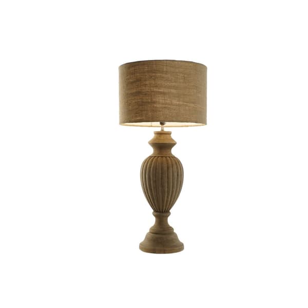 Bordlampe Home ESPRIT Natur Jute Træ 50 W 220 V 44 X 44 X 91 cm