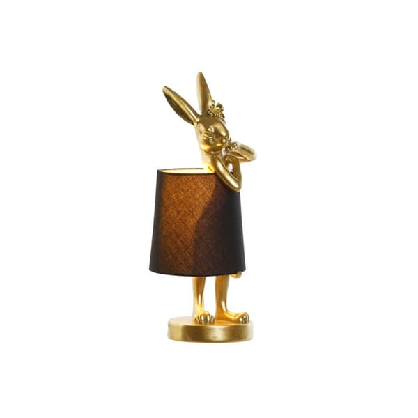 Bordlampe Home ESPRIT Sort Gylden Harpiks 40 W 220 V 16 x 16 x 43 cm