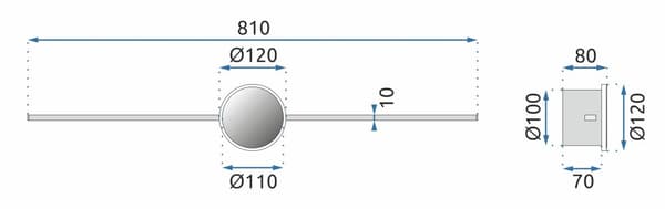 Væglampe Vægarmatur Led Round App847-1W Chrome
