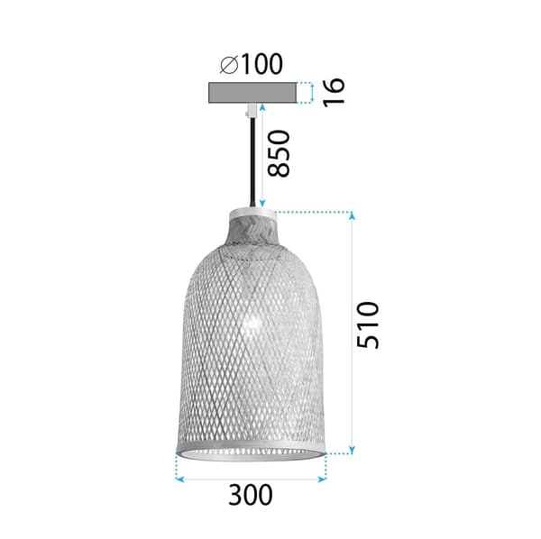Loftlampe PendelBoho App1627-1Cp Beige