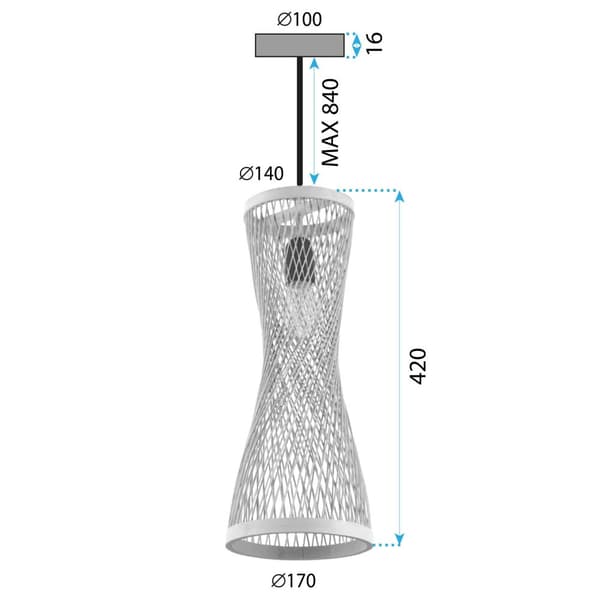 Loftlampe PendelBoho App1637-1Cp Beige