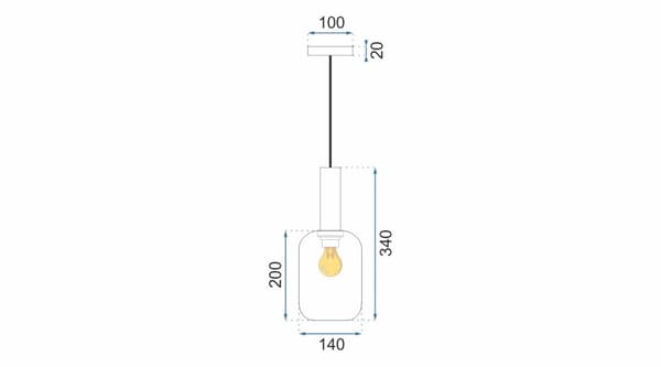 Taklampa Pendel App458-1Cp Orange