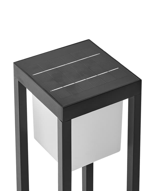 Havelampe Sort H 60 cm Udendørs Pullert Lampe LED lys Sokkelampe Langs Indkørsel Bedlampe Solar Solceller Belysning
