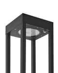 Miniatyrbilde 7 av 9: Hage Solar LED Pullertlampe Svart Metall 60 cm Stolpelampe med Fjernstyrt Solcellepanel