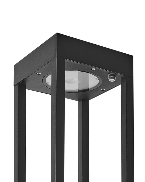 Hage Solar LED Pullertlampe Svart Metall 60 cm Stolpelampe med Fjernstyrt Solcellepanel