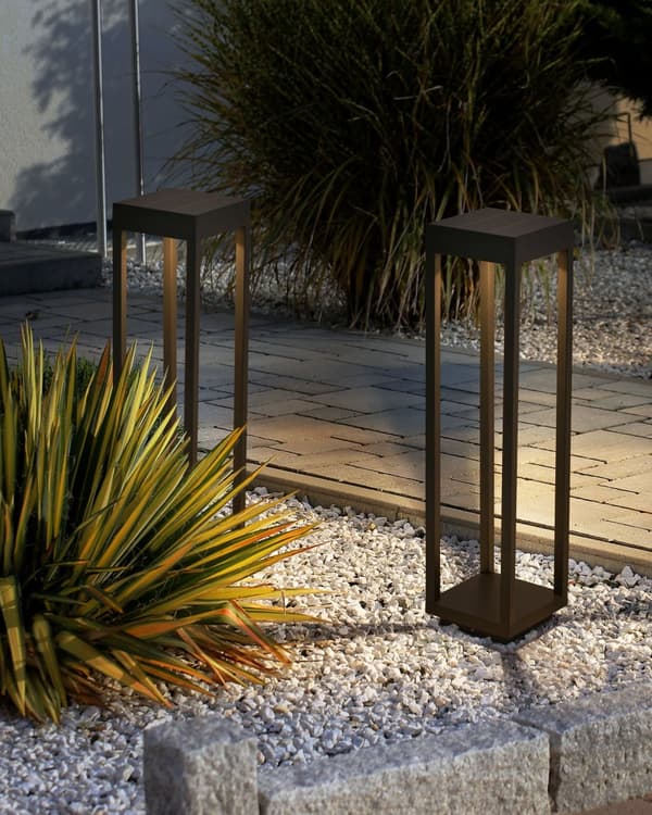 Hage Solar LED Pullertlampe Svart Metall 60 cm Stolpelampe med Fjernstyrt Solcellepanel