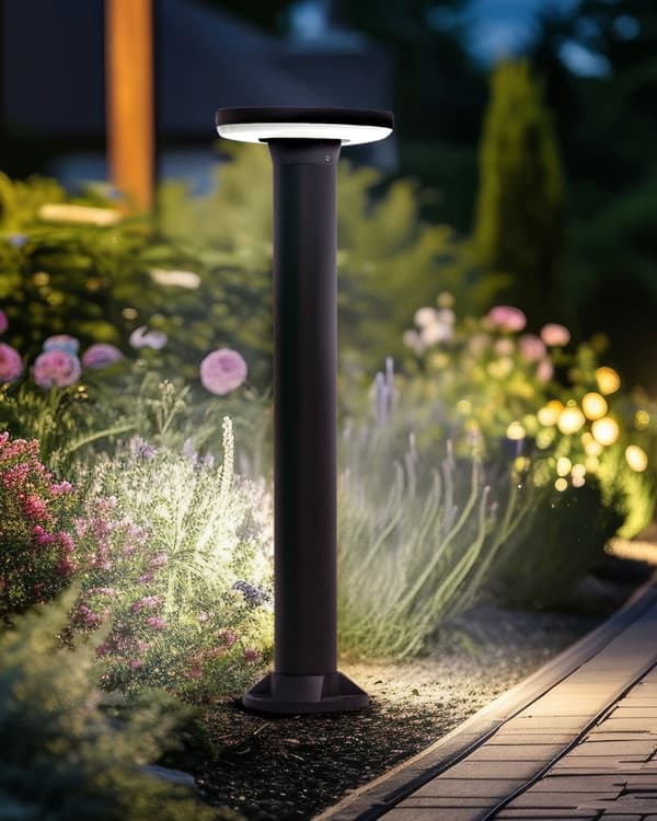 Pullertlampe Svart Metall 60 cm LED Solcelle Moderne stil Utelys Utendørs belysning