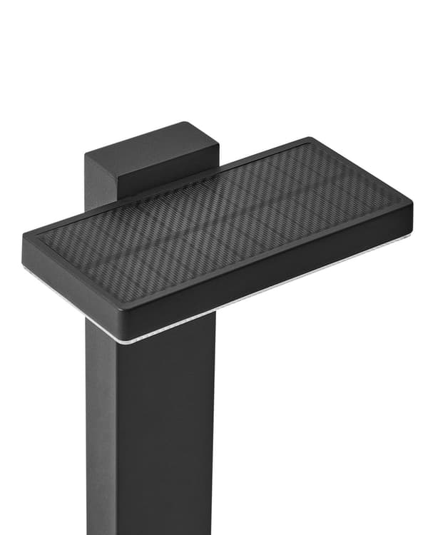 Hage Solar LED Pullertlampe Svart Metall 50 cm Stolpelampe Stibelysning Bevegelsessensor Solcellepanel