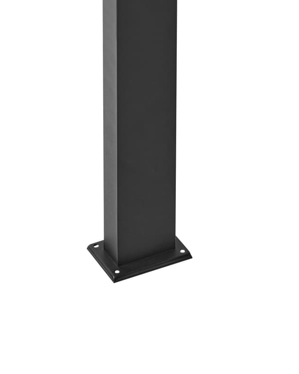 Hage Solar LED Pullertlampe Svart Metall 50 cm Stolpelampe Stibelysning Bevegelsessensor Solcellepanel