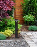Miniatyrbilde 4 av 10: Hage Solar LED Pullertlampe Svart Metall 50 cm Stolpelampe Stibelysning Bevegelsessensor Solcellepanel