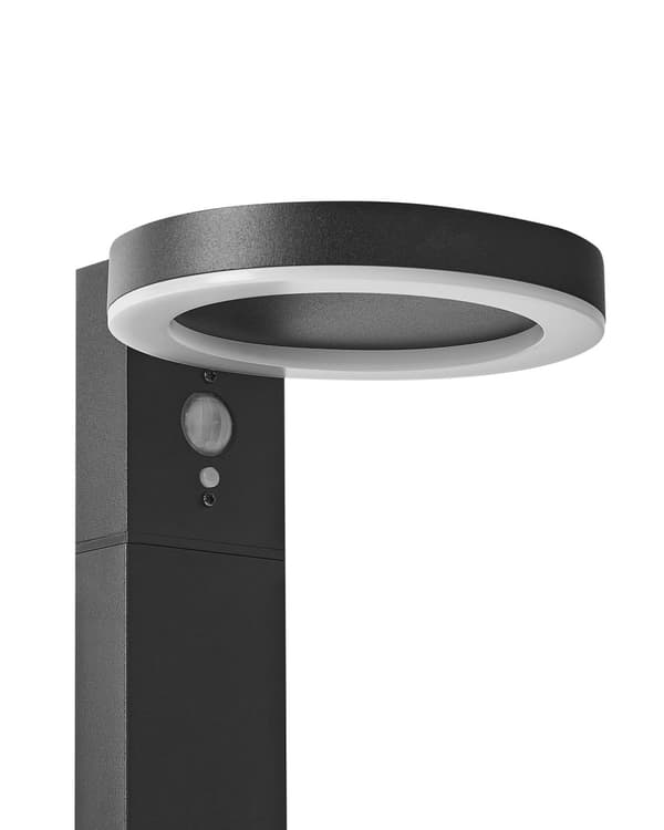 Hage Solar LED Pullertlampe Svart Metall 50 cm Stolpelampe Stibelysning Bevegelsessensor Solcellepanel