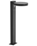 Miniatyrbilde 1 av 10: Hage Solar LED Pullertlampe Svart Metall 50 cm Stolpelampe Stibelysning Bevegelsessensor Solcellepanel
