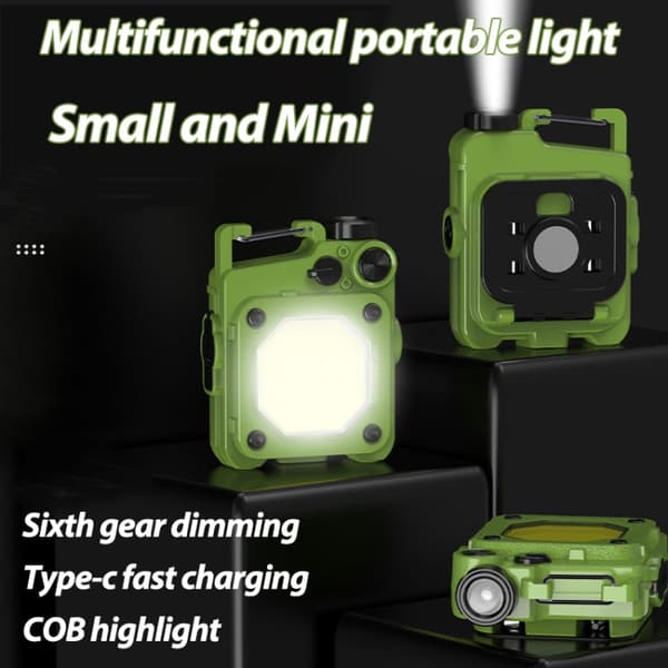 Minivalaisin COB USB Ladattava Magnetic Musta