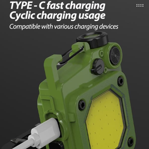 Minivalaisin COB USB Ladattava Magnetic Musta