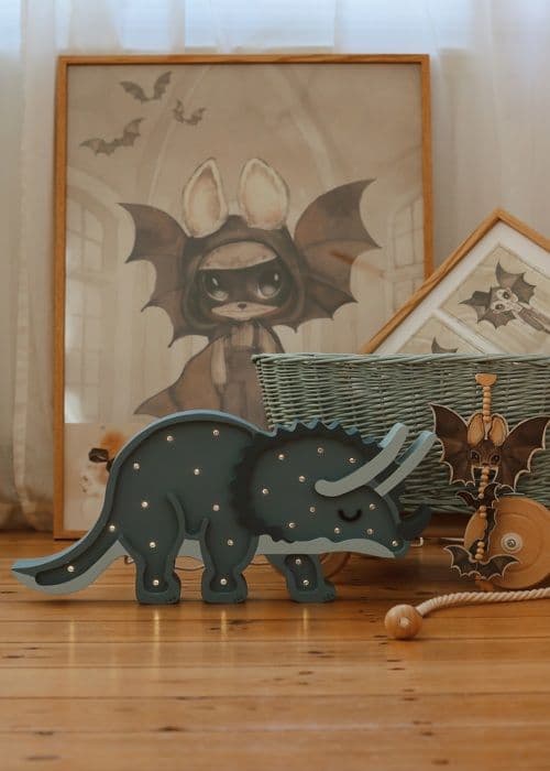 Little Lights - Marinblå Triceratops Night Light