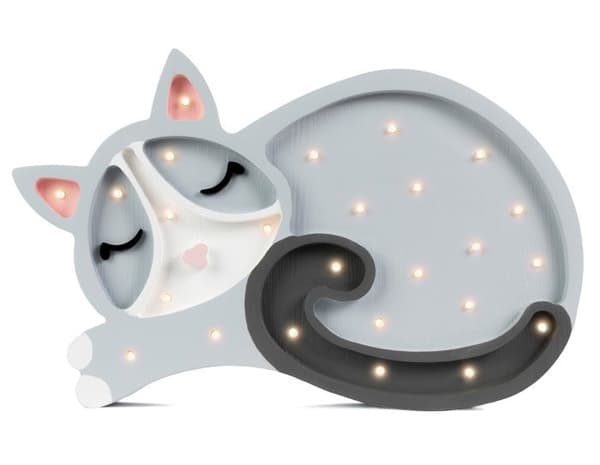 Little Lights - Grå katt nattlampa
