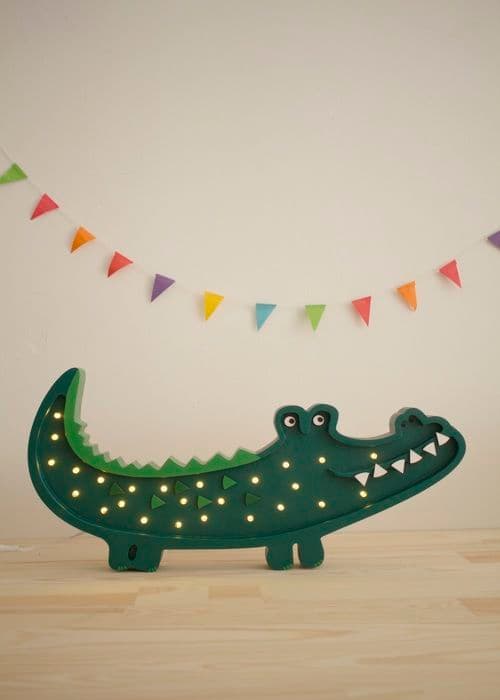 Little Lights - Grön krokodil nattlampa