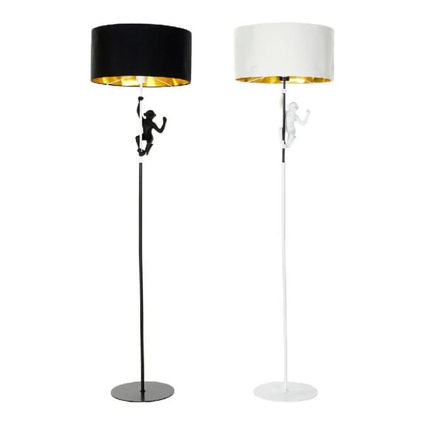 Gulvlampe DKD Home Decor 8424001827312 44 x 44 x 166 cm Sort Gylden Metal Hvid Harpiks 220 V 50 W (2 enheder)