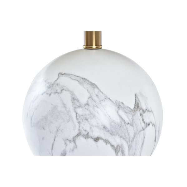 Bordlampe DKD Home Decor Hvid Gylden Metal 50 W 220 V 36 x 36 x 52 cm
