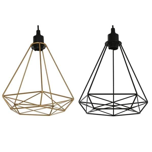 Loftslampe Home ESPRIT Sort Gylden Metal 50 W 28 x 27 x 34 cm (2 enheder)