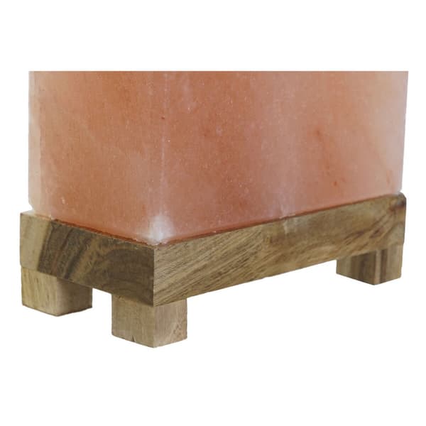 Bordlampe DKD Home Decor Brun Pink Salt Akacie 15 W 220 V 17 x 7 x 16 cm