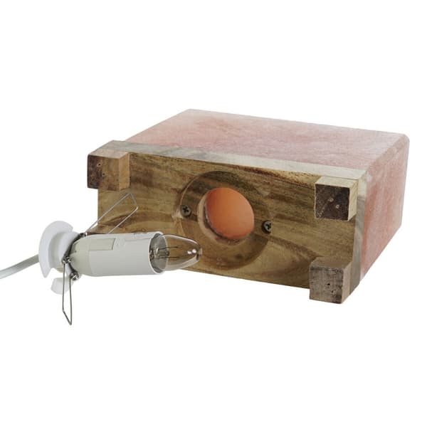 Bordlampe DKD Home Decor Brun Pink Salt Akacie 15 W 220 V 17 x 7 x 16 cm