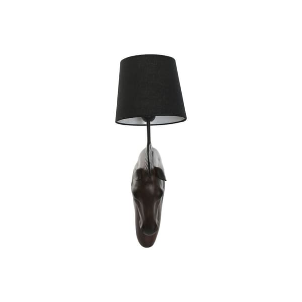 Væglampe Home ESPRIT Sort Mørkebrun Kolonistil Hest 220 V 18 x 21,5 x 50,5 cm (2 enheder)