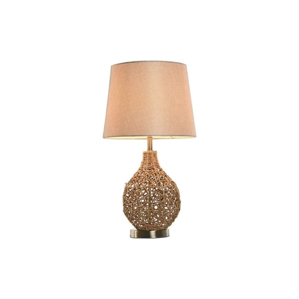 Pöytälamppu Home ESPRIT Ruskea Beige Kullattu Luonnollinen 50 W 220 V 33 x 33 x 60 cm