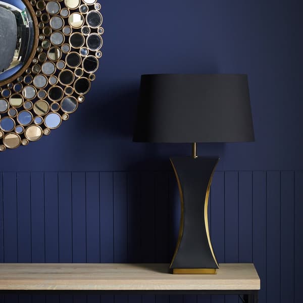 Svart och guld metalllampa H 62cm - VALERY