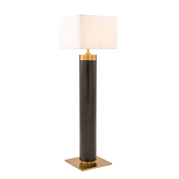 Golvlampa i svart metall och guldfärgad mässing H165 cm - VENDOME