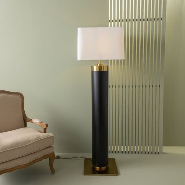 Golvlampa i svart metall och guldfärgad mässing H165 cm - VENDOME