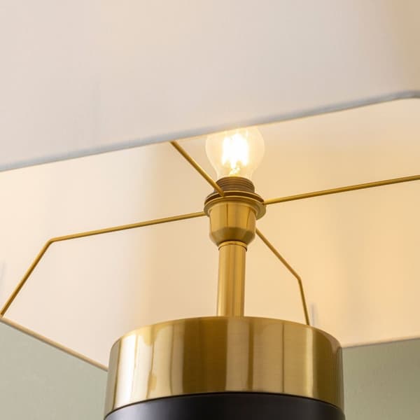 Golvlampa i svart metall och guldfärgad mässing H165 cm - VENDOME