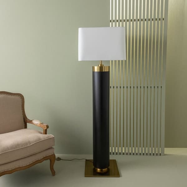 Golvlampa i svart metall och guldfärgad mässing H165 cm - VENDOME