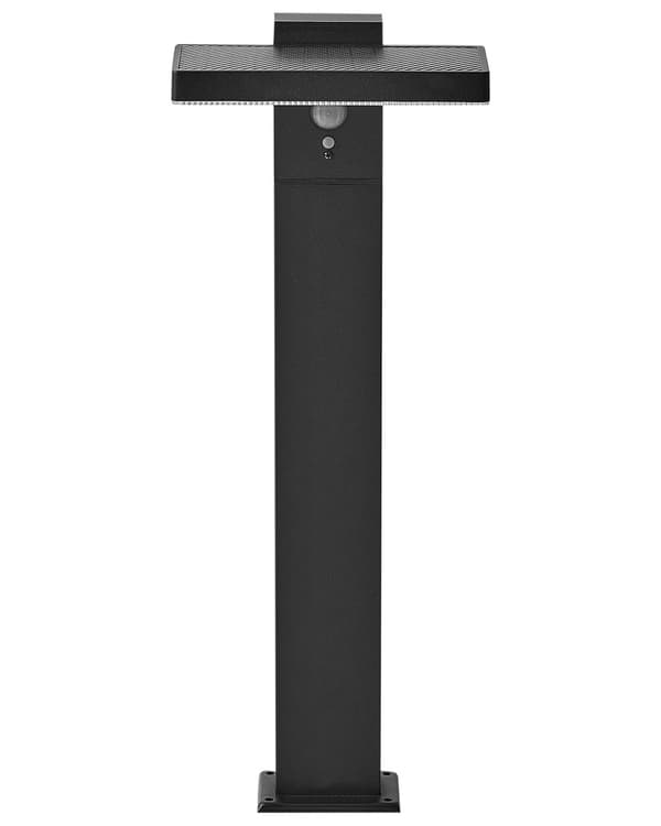 Pollarlampa LED Svart Metall 50 cm Stolplampa Gångvägsbelysning Rörelsesensor Solceller Uteplats Trädgård