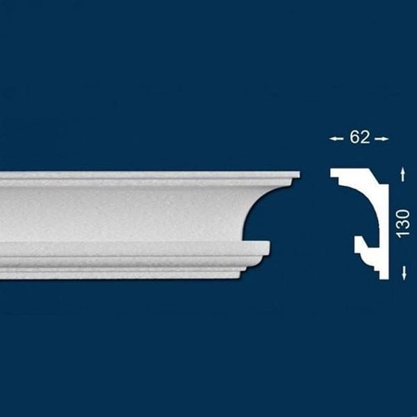 PROVISTON Ljuslist av polystyren 62 x 130 x 2000 mm vit taklist