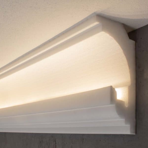 PROVISTON Ljuslist av polystyren 62 x 130 x 2000 mm vit taklist
