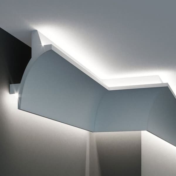 PROVISTON Moulur LED115 x 115 x 2000 mm PU Vit Corniche Resistenta 2 m