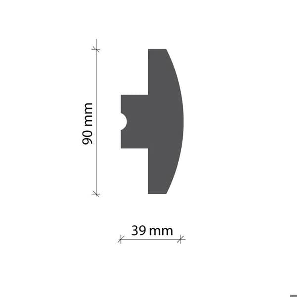 PROVISTON Moulding LED90 x 39 x 1150 mm XPS Vit Kronlist Resistenta 1.15 m