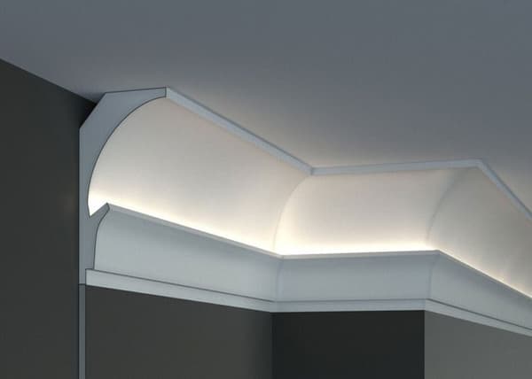 PROVISTON Ljuslist XPS 150 x 90 x 1150 mm Vit Indirekt belysning LED-belysning