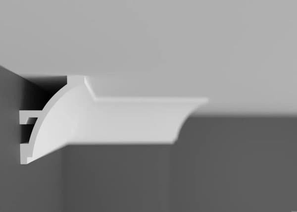 PROVISTON Ljuslist Polymer 45 x 52 x 2000 mm Vit Indirekt belysning LED-belysning