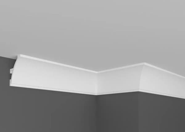PROVISTON Ljuslist Polymer 45 x 52 x 2000 mm Vit Indirekt belysning LED-belysning