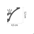 Miniatyrbild 2 av 6: PROVISTON Ljuslist Polymer 45 x 52 x 2000 mm Vit Indirekt belysning LED-belysning