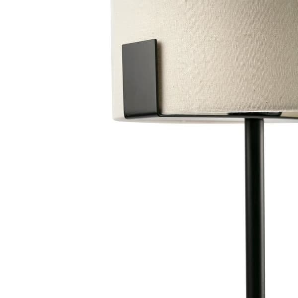Bordslampa - Faro - NILA - Rund svart matt skärm - Stål och textil - IP20