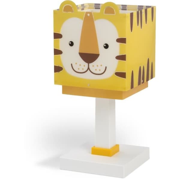 Dalber - Sänglampa för barn - Little Tiger - Tigermotiv, L 15 cm, H 30 cm, Gul