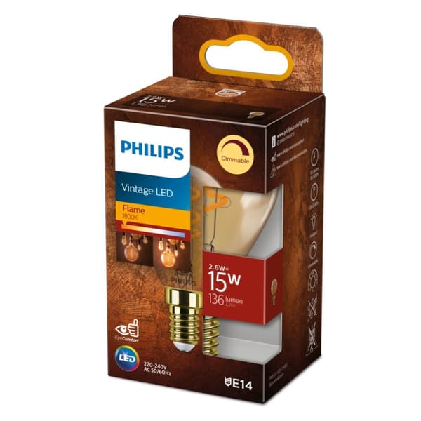 Philips LED Classic 15W P45 E14 GOLD SP D SRT4-belysning
