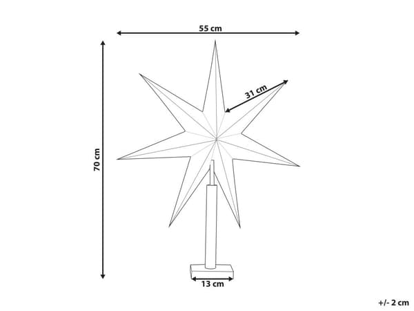 Julstjärna Dekoration Lampa Beige Papper Mangoträ Julpynt Handgjord