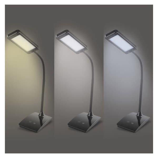 Emos bordslampa - Z7599B - Les, Eddy Black LED bordslampa, metall, Svart, 15,5 x 9,5 x 26 cm